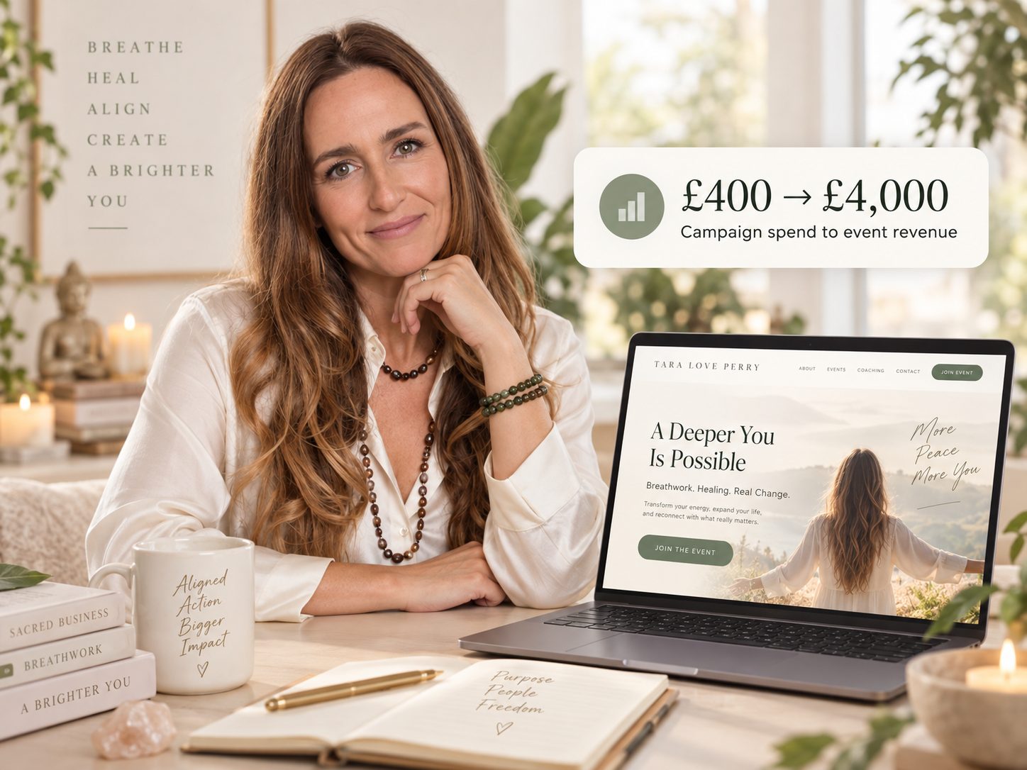 Tara Love Perry campaign and funnel case study showing campaign spend to event revenue