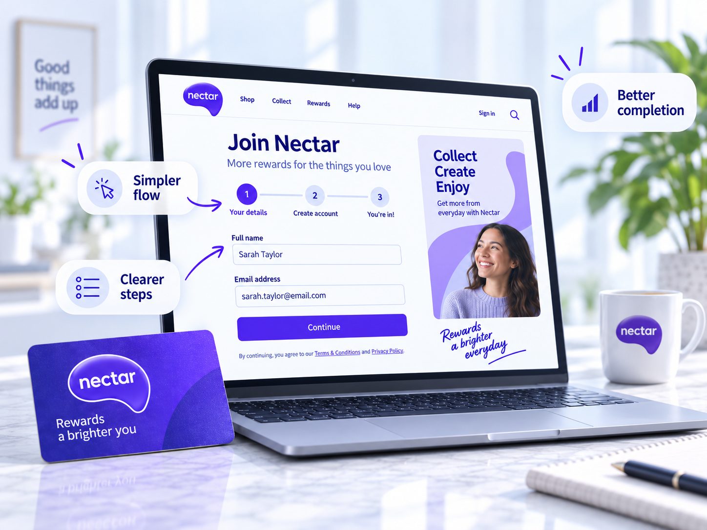 Redesigned Nectar registration experience