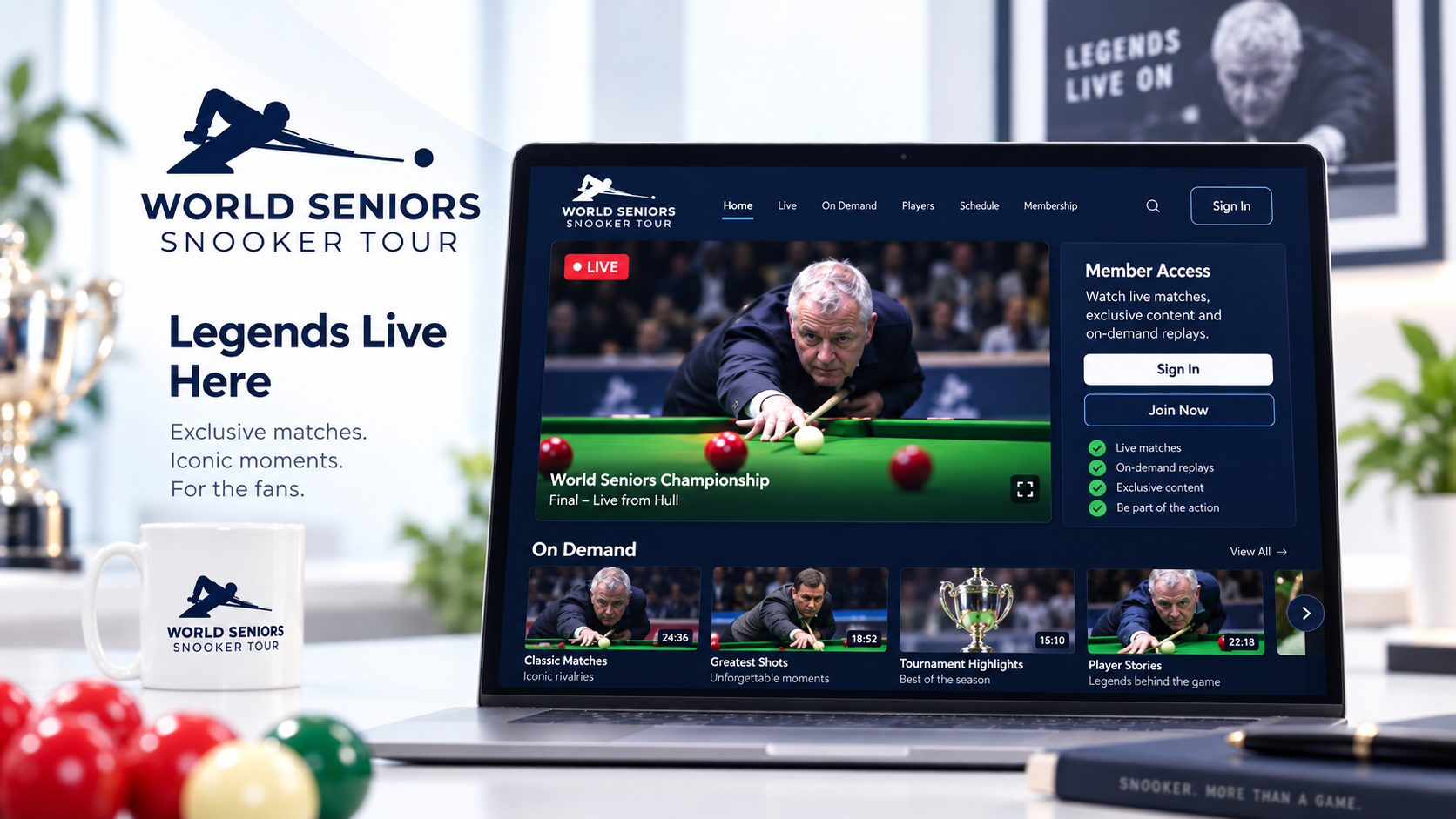 Finished World Seniors Snooker streaming and membership experience